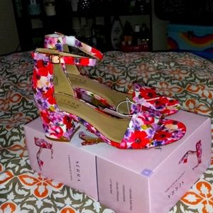 Floral Blocked heel sandals